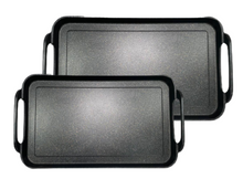 Load image into Gallery viewer, 2 Pack SMOOTH Marble Double Griddles for ALL types of STOVES with Silicone Handles / 2 Comales LISOS para DOBLE parrilla GRUESOS de mármol, Apto para TODO tipo de ESTUFAS!!