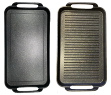 Load image into Gallery viewer, 2 pack- RIBBED & SMOOTH double MARBLE griddles FOR ALL STOVES / 2 COMALES combo ACANALADO y LISO de MARMOL de DOBLE parrilla apto para TODO TIPO DE ESTUFAS!!!