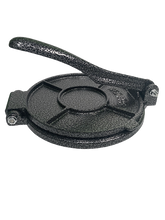 Load image into Gallery viewer, SMALL tortilla PRESS and ONE griddle for ALL types of STOVES/ prensa CHICA y COMALE para DOBLE parrilla apto para TODO tipo de ESTUFAS- eléctricas