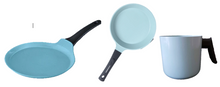 Cargar imagen en el visor de la galería, Combo 3 piece Jade Cook Round Griddle 10", Fry Pan 9.5" and Milk Pot 6"/ Combo de 3 piezas de Jade Cook Comal Redondo, Sartén y Pocillo