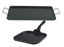 Cargar imagen en el visor de la galería, Neware 2 pack combo Square & Rectangular Griddle Basic-  /Paquete de 2 COMALES cuadrados y rectangular antiadherentes SENCILLOS NO apto para estufas ELECTRICAS