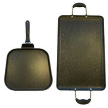 Cargar imagen en el visor de la galería, Neware Marble Griddle (2-pack) Includes Double & Square griddles for ALL types of stoves/Comales Cuadrado y de Doble Parrilla apto para TODO tipo de ESTUFA