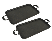 Cargar imagen en el visor de la galería, NEWARE Cast Aluminum Marble Double Griddle 19"x11.5" 2 pack Only for GAS stove/Juego de 2 COMALES doble de mármol de aluminio fundido NO apta para estufas ELECTRICAS solo estufas de GAS