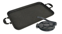 Cargar imagen en el visor de la galería, SMALL 7.5" Tortilla Press with Thick Marble Cast Aluminum Griddle 19"x11"  Pack/Paquete con Comal GRUESO de Aluminio Fundido y Prensa CHICA de 7.5"
