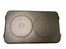 Load image into Gallery viewer, 2 pack-RIBBED double MARBLE griddles For ALL types of stoves /2 COMALES acanalado de MARMOL de DOBLE parrilla para TODO tipo de ESTUFAS