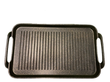 Load image into Gallery viewer, 1 RIBBED double MARBLE griddle For ALL types of stoves /1-COMAL acanalado de MARMOL de DOBLE parrilla para TODO tipo de ESTUFAS