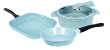 Cargar imagen en el visor de la galería, JADECOOK 4 piece Square pan set - BATERIA de 4 piezas con sarten cuadrado de JADE