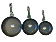 Cargar imagen en el visor de la galería, 3 Frying Pan COMBO with marble coating- Juego de 3 Sartenes de Aluminio Fundido con cobertura de Marmol