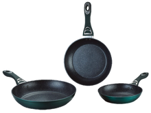 Cargar imagen en el visor de la galería, 3 Frying Pan COMBO with marble coating- Juego de 3 Sartenes de Aluminio Fundido con cobertura de Marmol