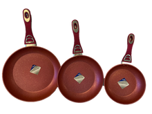 Cargar imagen en el visor de la galería, 3 Frying Pan COMBO with marble coating- Juego de 3 Sartenes de Aluminio Fundido con cobertura de Marmol