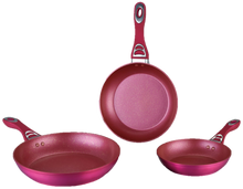 Cargar imagen en el visor de la galería, 3 Frying Pan COMBO with marble coating- Juego de 3 Sartenes de Aluminio Fundido con cobertura de Marmol