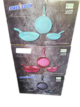 Cargar imagen en el visor de la galería, 3 Frying Pan COMBO with marble coating- Juego de 3 Sartenes de Aluminio Fundido con cobertura de Marmol
