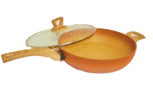 Cargar imagen en el visor de la galería, NEWARE Terracotta 12"/30cm Non-Stick WOK, PFOA-Free/ Sarten para saltear WOK de 12" para freir