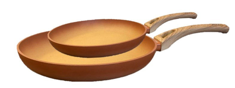 NEWARE Terracotta 2 PIECE frying PAN set 8and 11 Non-Stick, PFOA-Free  JUEGO de SARTENES de 2 PIEZAS