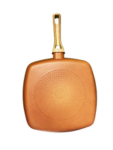 Cargar imagen en el visor de la galería, NEWARE Terracotta SQUARE grill pan 11" (28cm)/ SARTEN cuadrado para DORAR carne  11" (28cm)