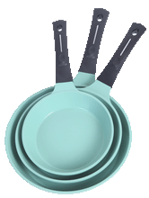 Cargar imagen en el visor de la galería, Neware EUROCOOK Jade Powder-coated Ceramic Non-Stick Cookware Set, 3-Piece PFOA-Free Frying Pans