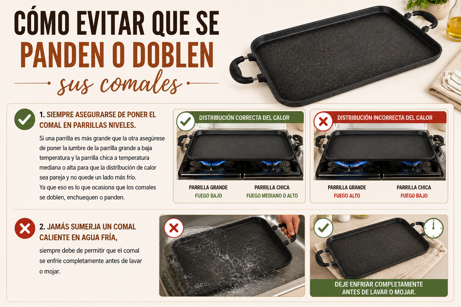 Como Evitar que se panden o doblen sus comales