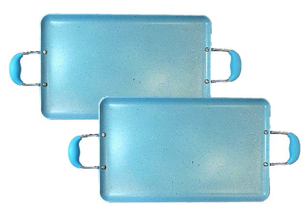 2-PACK Large Heavy Gauge Marble Griddle/ PAQUETE de 2 Comales Grandes de Mármol Grueso