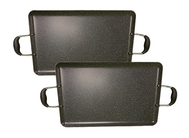 2-PACK Large Heavy Gauge Marble Griddle/ PAQUETE de 2 Comales Grandes de Mármol Grueso