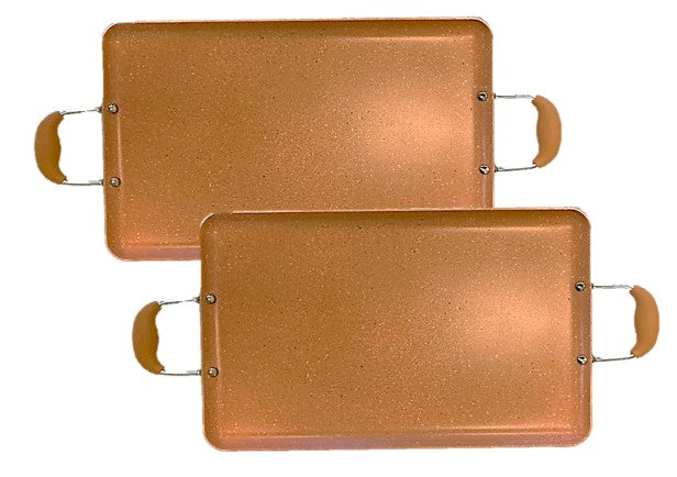 2-PACK Large Heavy Gauge Marble Griddle/ PAQUETE de 2 Comales Grandes de Mármol Grueso