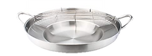 Load image into Gallery viewer, 3 piece COMBO 23&quot; stainless Steel DISCO Concave Comal with strainer and drip grill/ Combo disco de acero con parrilla escurridora, y cucharon coladera
