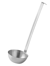 Load image into Gallery viewer, Stainless Steel Ladle Serving Spoon/ Cucharon para caldos GRANDE de 32 oz.
