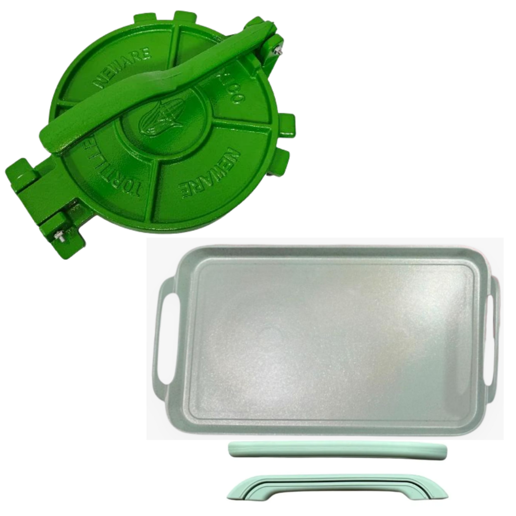 COMBO ViiCKY: Comal NEWARE Liso Inducción + Prensa GRANDE de 11" para Tortillas (¡Agarraderas GRATIS!)