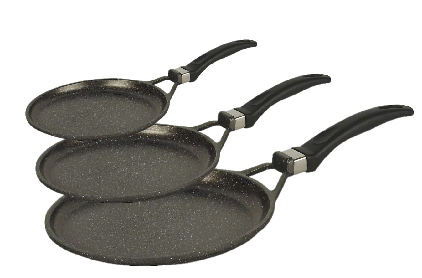 3-PIECE Neware Round Marble Griddle Set / JUEGO de 3 Comales Redondos de Mármol