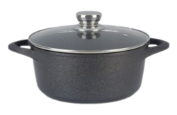 Cast Aluminum Pots with Marble Coating and Lid