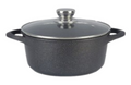 Cast Aluminum Pots with Marble Coating and Lid