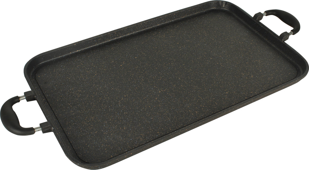 2 pack MARBLE GRIDDLE Combo 1 AND 2 Burner rectangle & ROUND/ Combo de 2 Comales de MARMOL de 1 y 2 parrillas rectangular y REDONDO