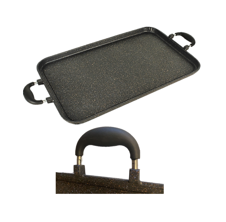 2 pack MARBLE GRIDDLE Combo 1 AND 2 Burner rectangle & ROUND/ Combo de 2 Comales de MARMOL de 1 y 2 parrillas rectangular y REDONDO