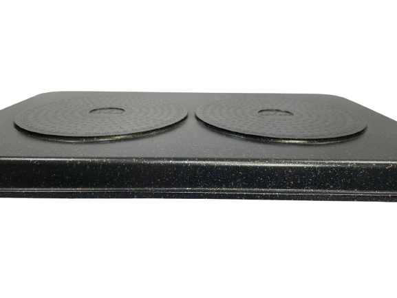 2 Pack SMOOTH Marble Double Griddles for ALL types of STOVES with Silicone Handles / 2 Comales LISOS para DOBLE parrilla GRUESOS de mármol, Apto para TODO tipo de ESTUFAS!!