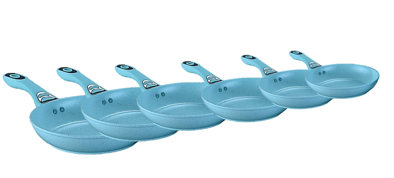 6 piece set of Fry pans/ Juego de 6 Sartenes para TODO tipo de estufa