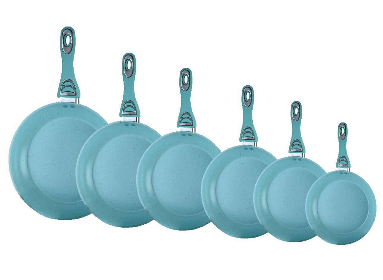 6 piece set of Fry pans/ Juego de 6 Sartenes para TODO tipo de estufa