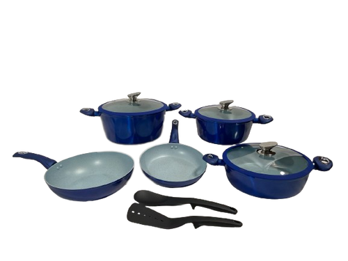 NEWARE AVOCADO 9 Piece Cooking Set with GRIDDLE/ COMAL