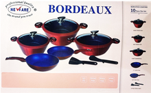 Load image into Gallery viewer, 10 Piece BORDEAUX RED Nonstick Cookware Set/ Batería de 10 piezas BORDEAUX RED antiadherente
