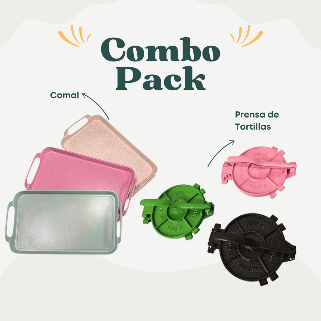 COMBO ESTRELLA: Comal NEWARE Liso Inducción + Prensa GRANDE de 11" para Tortillas (¡Agarraderas GRATIS!)