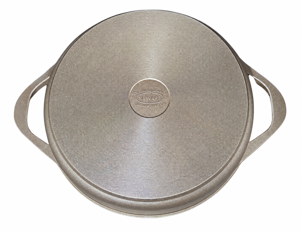 Cast Aluminum Pot with Marble Coating and Lid