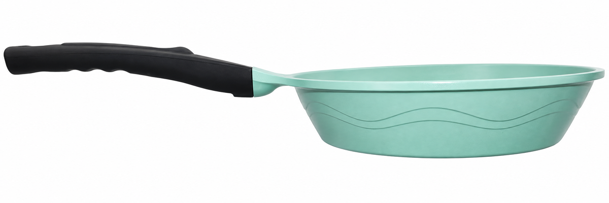 EUROCOOK Jade Powder-coated Ceramic Non-Stick Cookware Set, 3-Piece PFOA-Free Frying Pans