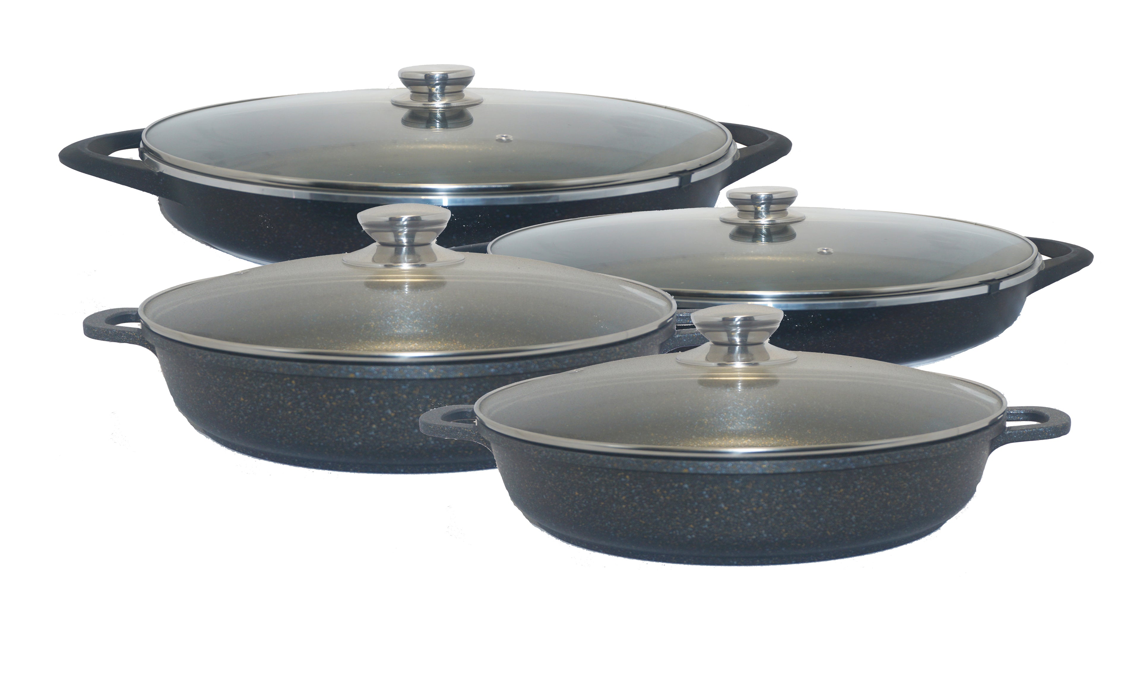 Cast Aluminum Pot with Marble Coating and Lid