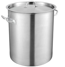 Load image into Gallery viewer, 3 piece Stock LARGE pot set Stainless Steel with steamer/ Juego de 3 Ollas TAMALERAS con vaporeras de 60, 80 y 100 cuartos
