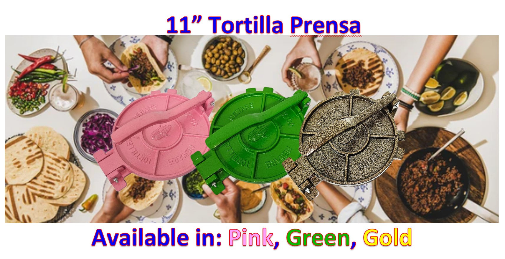 Large 11" / 28 cm Cast Iron Tortilla Press