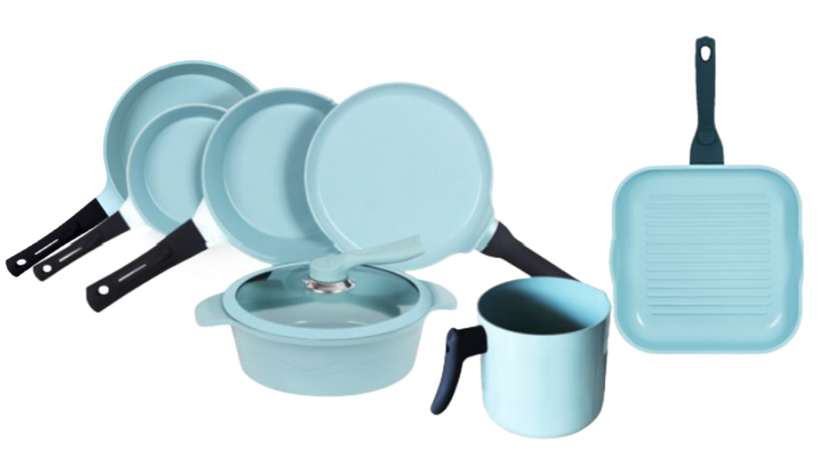 Batería de Cocina Antiadherente JADECOOK de 8 Piezas