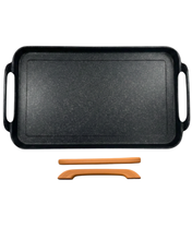 Load image into Gallery viewer, SMOOTH Griddle double burner FOR ALL TYPES OF STOVES / Comal LISO doble GRUESO de mármol con aluminio fundido Apto para TODO TIPO DE ESTUFAS
