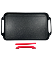 Load image into Gallery viewer, SMOOTH Griddle double burner FOR ALL TYPES OF STOVES / Comal LISO doble GRUESO de mármol con aluminio fundido Apto para TODO TIPO DE ESTUFAS
