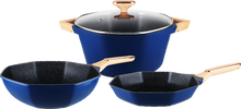 Load image into Gallery viewer, Combo OCTAGON 4 piece Cookware set with griddle for GAS stove/ Combo de Octagon de 4 piezas con comal GRATIS para estufa de GAS!
