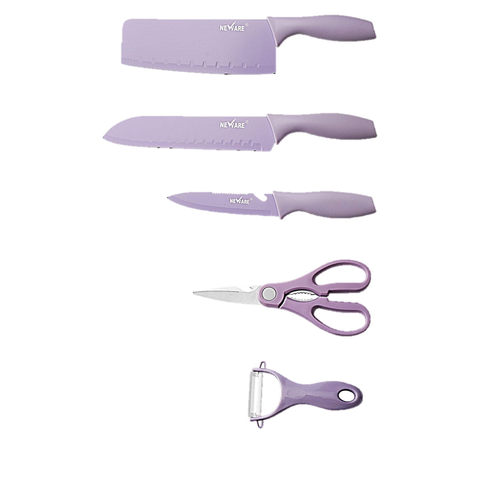 7 Piece kitchen knife set/Juego de cuchillos de 7 piezas