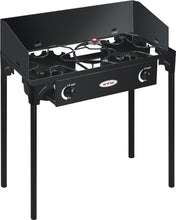 Load image into Gallery viewer, Double burner stove and reinforced griddle combo/Parrilla y Plancha doble reforzada
