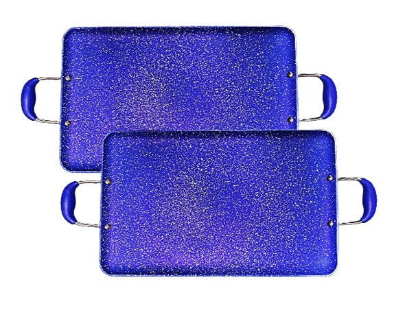 Neware Marble LARGE Griddle 2 PACK (Includes Double & Round Griddles) for  ALL types of stoves/ COMALES GRANDES de marmol de doble quemador y redondo